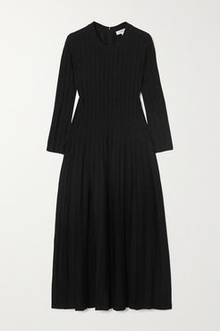 Net Sustain Ali Ribbed Stretch-knit Midi Dress - Black