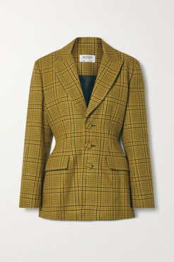 Rachel Prince Of Wales Checked Wool Blazer - Mustard