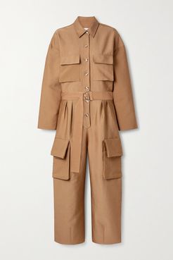 Linda Twill Jumpsuit - Tan