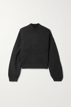 Merida Open-back Ribbed Cashmere Sweater - Charcoal