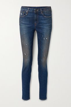 Alison Distressed High-rise Skinny Jeans - Blue