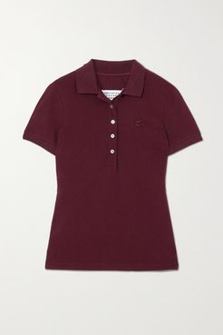 Embroidered Cotton-piqué Polo Shirt - Burgundy