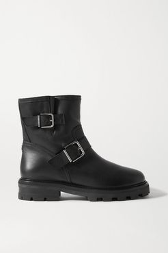 Youth Ii Buckled Shearling-lined Leather Ankle Boots - Black