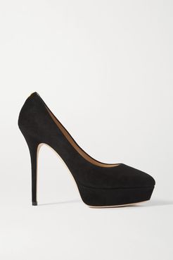 Jenara 125 Suede Platform Pumps - Black