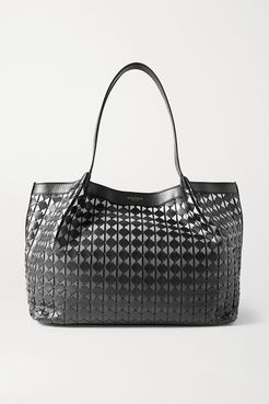 Secret Small Woven Dégradé Leather Tote - Black