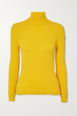 Ancelle Ribbed-knit Turtleneck Sweater - Yellow