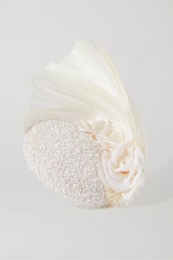 Rosalind Sequin-embellished Tulle And Pinokpok Fascinator - White