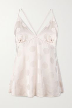 Chili Polka-dot Satin-jacquard Camisole - Ivory