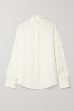 Aleia Ruffled Silk-chiffon Shirt - Ivory