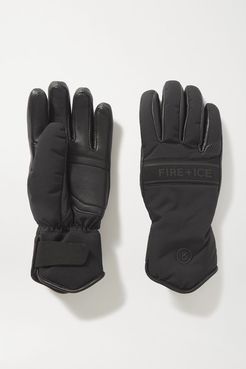BOGNER FIREICE - Ilona Shearling-lined Padded Leather And Shell Ski Gloves - Black