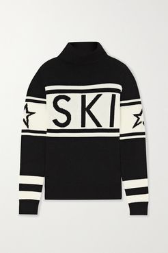 Schild Intarsia Merino Wool Turtleneck Sweater - Black