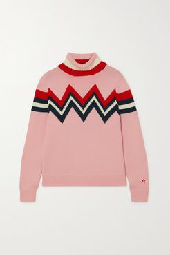Varde Intarsia Merino Wool Turtleneck Sweater - Pink