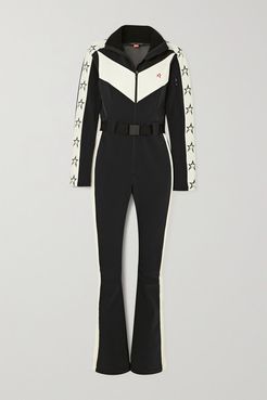 Ryder Belted Two-tone Ski Suit - Black