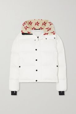Oslo Printed Faux Fur-trimmed Quilted Down Ski Jacket - White