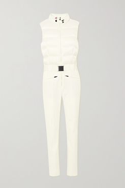 Superstar Belted Quilted Down Ski Suit - White