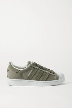 Superstar Rubber-trimmed Canvas Sneakers - Army green
