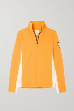 Voss Merino Wool-blend Piqué Top - Orange