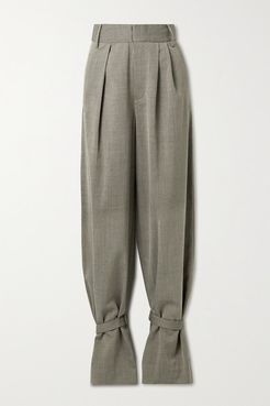Luka Pleated Twill Tapered Pants - Gray