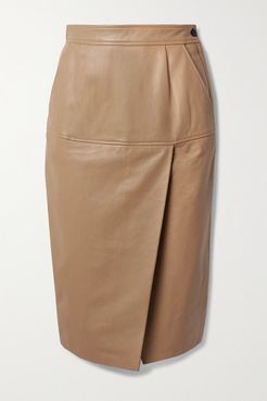 Khloelle Leather Skirt - Beige