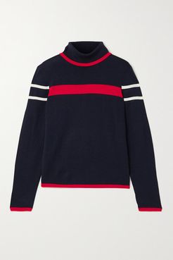 Kito Striped Merino Wool Turtleneck Sweater - Navy