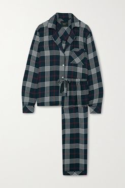 Clara Checked Flannel Pajama Set - Black