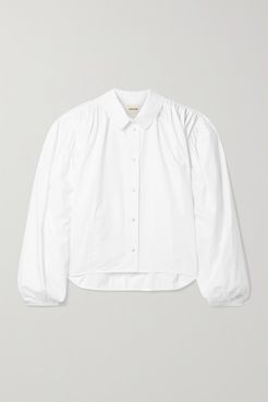 Carolanne Pleated Cotton-poplin Shirt - White