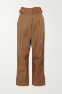 Ladybeetle Buckled Cotton-twill Tapered Pants - Army green
