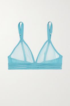 Nufit Stretch-tulle And Jersey Soft-cup Triangle Bra - Blue