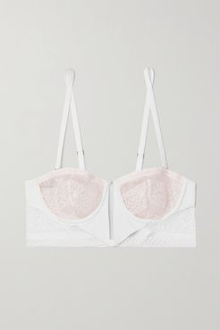 Dean Strapless Lace And Jersey Underwired Bra - White