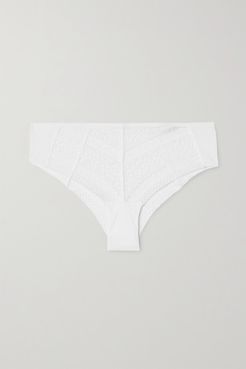 Dean Lace And Jersey Briefs - White