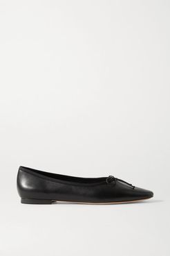 Georgie Leather Ballet Flats - Black