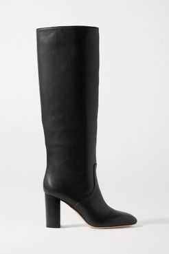 Net Sustain Goldy Leather Knee Boots - Black