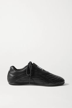 Zen Quilted Faux Leather Sneakers - Black
