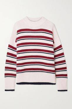 Marin Striped Wool And Cashmere-blend Sweater - Off-white