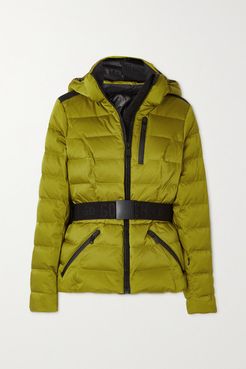 Soldis Belted Quilted Down Ski Jacket - Green