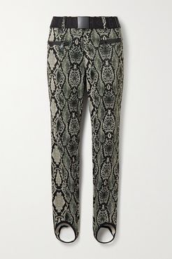 Skin Belted Snake-print Slim-leg Stirrup Ski Pants - Snake print