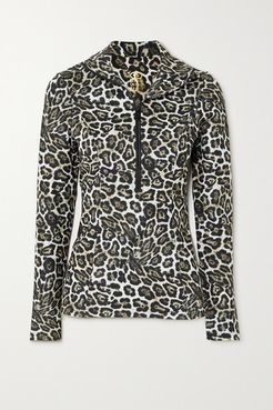 Lilja Leopard-print Stretch-jersey Top - Brown