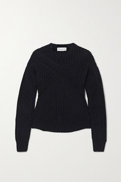 Anita Ribbed Wool Sweater - Navy