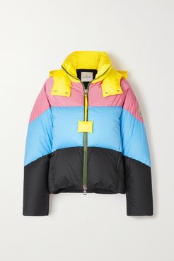 1 Jw Anderson Bickly Color-block Hooded Quilted Shell Down Jacket - Light blue