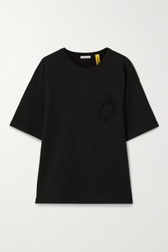 1 Jw Anderson Oversized Appliquéd Cotton-jersey T-shirt - Black