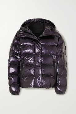 BOGNER FIREICE - Ranja Oversized Cropped Hooded Metallic Quilted Ski Jacket - Purple