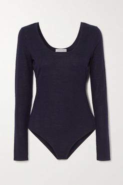 Emily Cashmere And Silk-blend Bodysuit - Navy