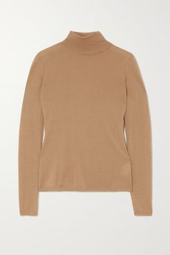 Costa Cashmere And Silk-blend Turtleneck Sweater - Camel