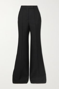 Leda Wool-cady Flared Pants - Black