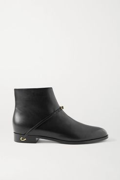 Gianni Leather Ankle Boots - Black