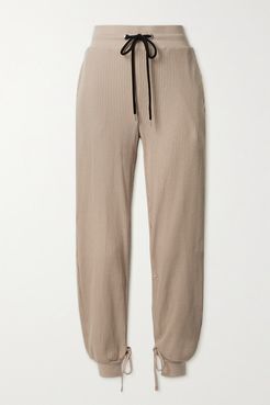 Stark Waffle-knit Cotton-blend Track Pants - Beige