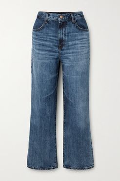Joan Cropped High-rise Wide-leg Jeans - Mid denim