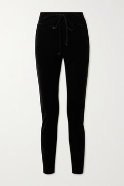 Velvet Track Pants - Black