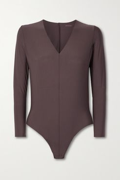 Butter Stretch-micro Modal Jersey Thong Bodysuit - Grape
