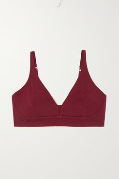 Net Sustain Gracelynne Stretch Organic Pima Cotton-jersey Soft-cup Triangle Bra - Red